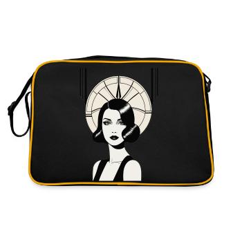 Artistic portrait of a woman with a blurred face - Retro Bag - black/gold - Back