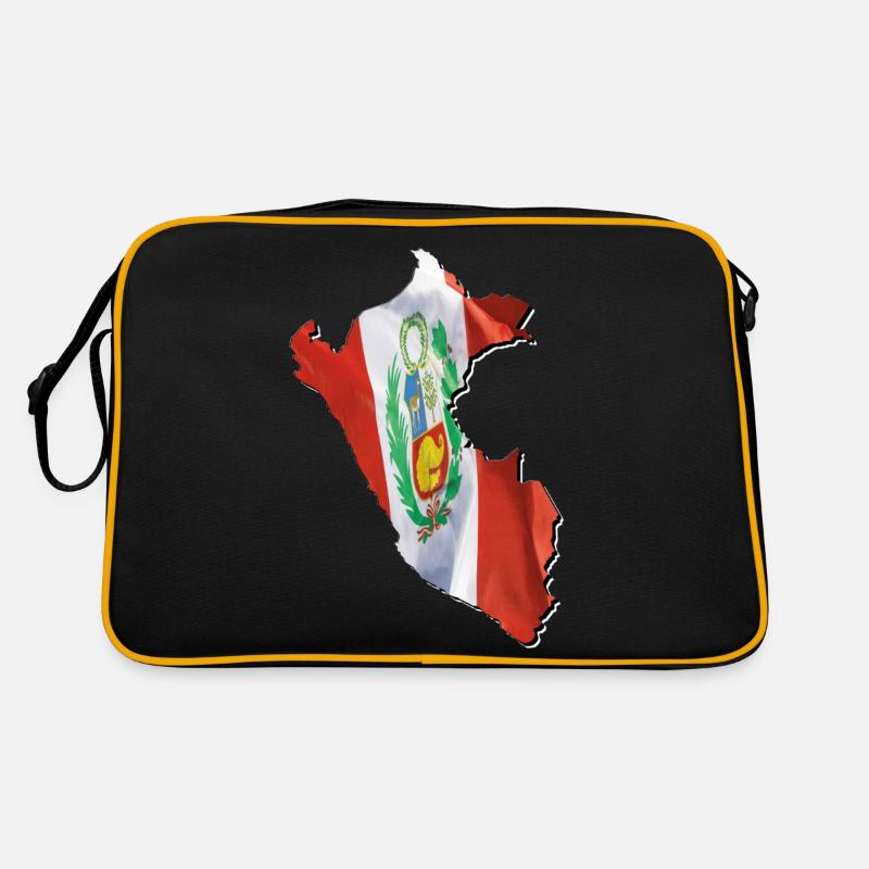 Drapeau du Pérou sur la carte du Pérou Sac Retro