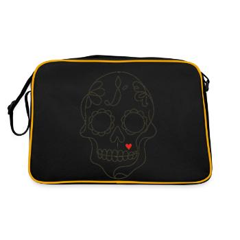 Sugar Skull - Retro Tasche - Schwarz/Gold - Hinten