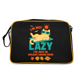Lazy - Cat in holiday economy mode - Retro Bag - black/gold - Back