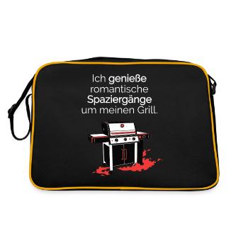 Grillen Grillen Grillen Grillen Grillsaison - Retro Tasche - Schwarz/Gold - Hinten