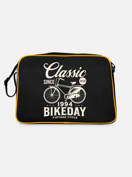 Fahrrad Jahr 1994 Radfahrer 30 Jahre Jubiläum - Retro Tasche - Schwarz/Gold - Hinten