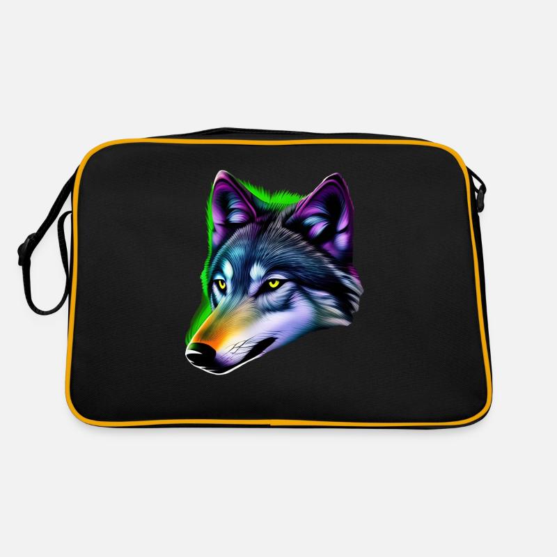 Colorful Wolf Retro Bag