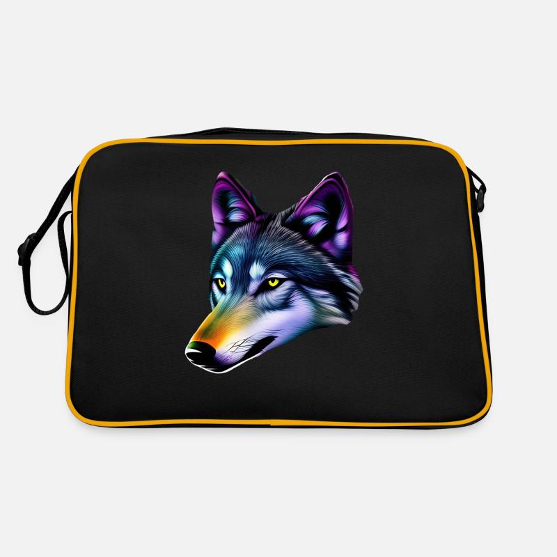 Colorful Wolf Retro Bag