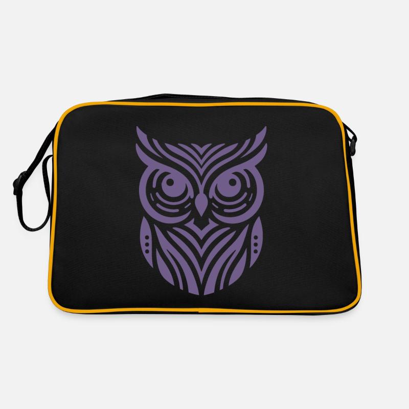 Minimalist owl silhouette design Retro Bag
