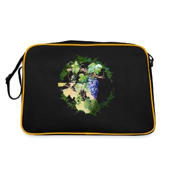 Feuilles de vignes avec raisins blanc et noir - Sac Retro - noir/or - Dos