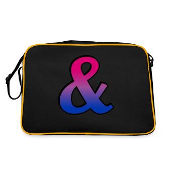 Vous et moi Bi Drapeau Ampersand Symbole Bisexuel - Sac Retro - noir/or - Dos