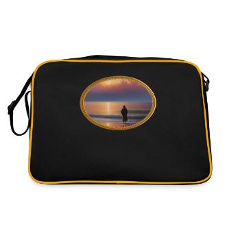 Das Meer, mein Freund - Retro Tasche - Schwarz/Gold - Hinten