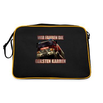 Feuerwehr -Geilste Karren - Retro Tasche - Schwarz/Gold - Hinten