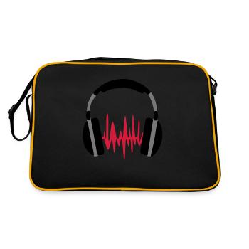 Hörlurar - Retro Tasche - Schwarz/Gold - Hinten