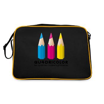 Quadricolor - Texte sombre - Sac Retro - noir/or - Dos