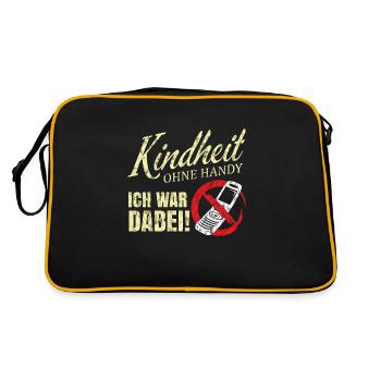 Kindheit ohne Handy - Retro Tasche - Schwarz/Gold - Hinten