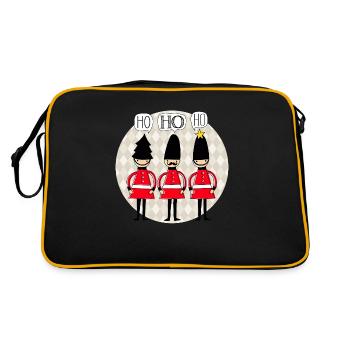 Xmas - Nikolaus - Weihnachtsmann - Winter - DD - Retro Tasche - Schwarz/Gold - Hinten