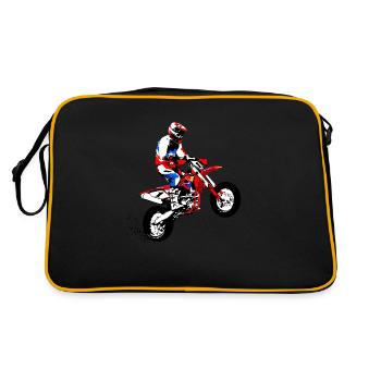 Supermoto Racer - Retro Tasche - Schwarz/Gold - Hinten