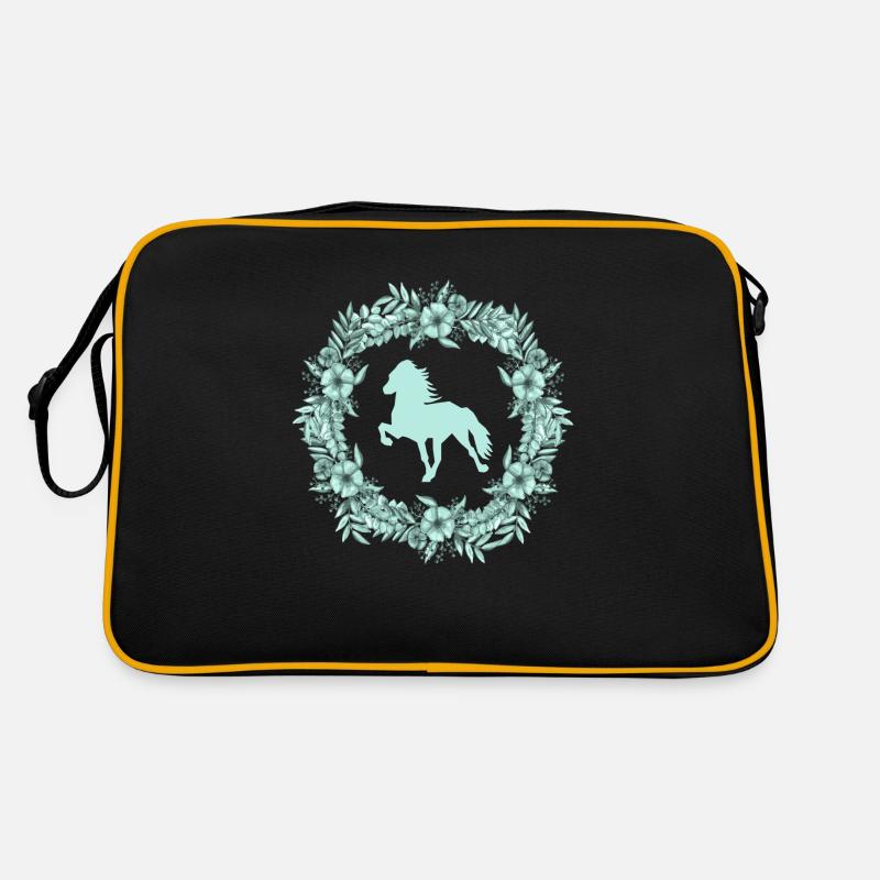 Islandpferd Kranz mint Retro Tasche