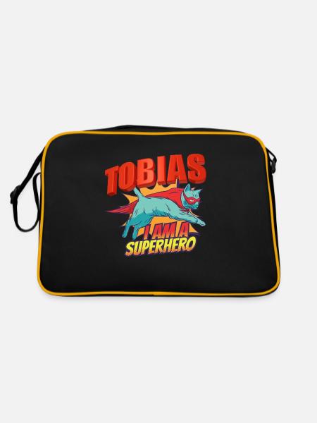 Tobias - Retro Tasche - Schwarz/Gold - Hinten