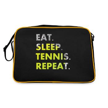 Eat Sleep Tennis Repeat - Sac Retro - noir/or - Dos