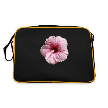 Hibiscus rose fleur tropicale zoom macrophoto - Sac Retro - noir/or - Dos
