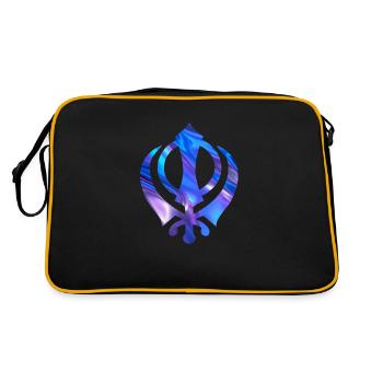 Blue Khanda, Khanda Symbol,Sikh Khanda,Sikh Khanda - Retro Bag - black/gold - Back
