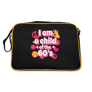 Je suis un enfant du design original des années 60 - Sac Retro - noir/or - Dos