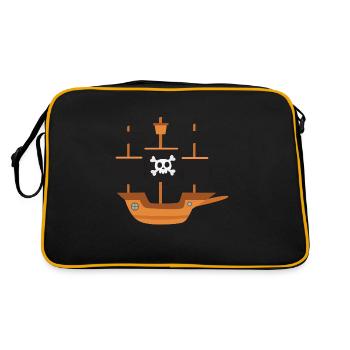 Piratenschiff - Retro Tasche - Schwarz/Gold - Hinten