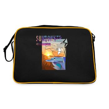 Sundowner Kitesurfer - Retro Tasche - Schwarz/Gold - Hinten