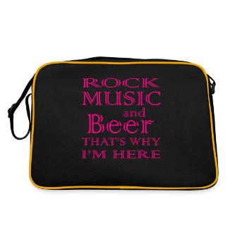 Rock Music Rock and Roll - Retro Bag - black/gold - Back