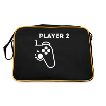 Player 2 Jeu Jeu de jeu Gamer Nerd cadeau - Sac Retro - noir/or - Dos