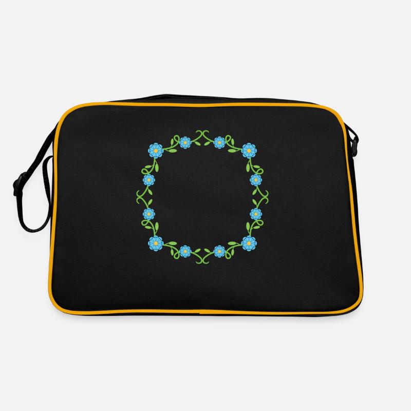Blumen Kranz Rahmen Retro Tasche