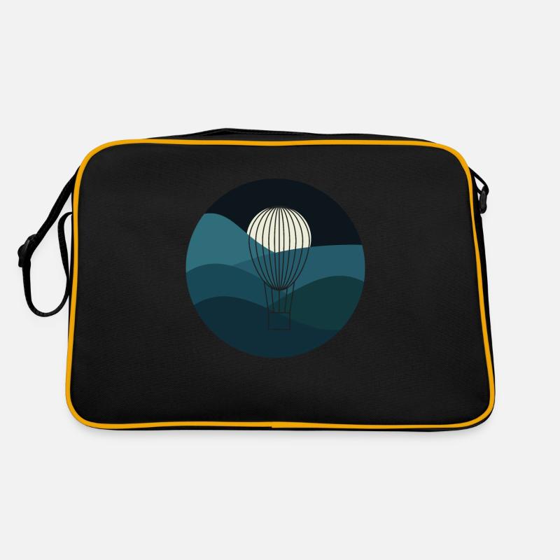 Heißluftballon - Retro Tasche - Schwarz/Gold
