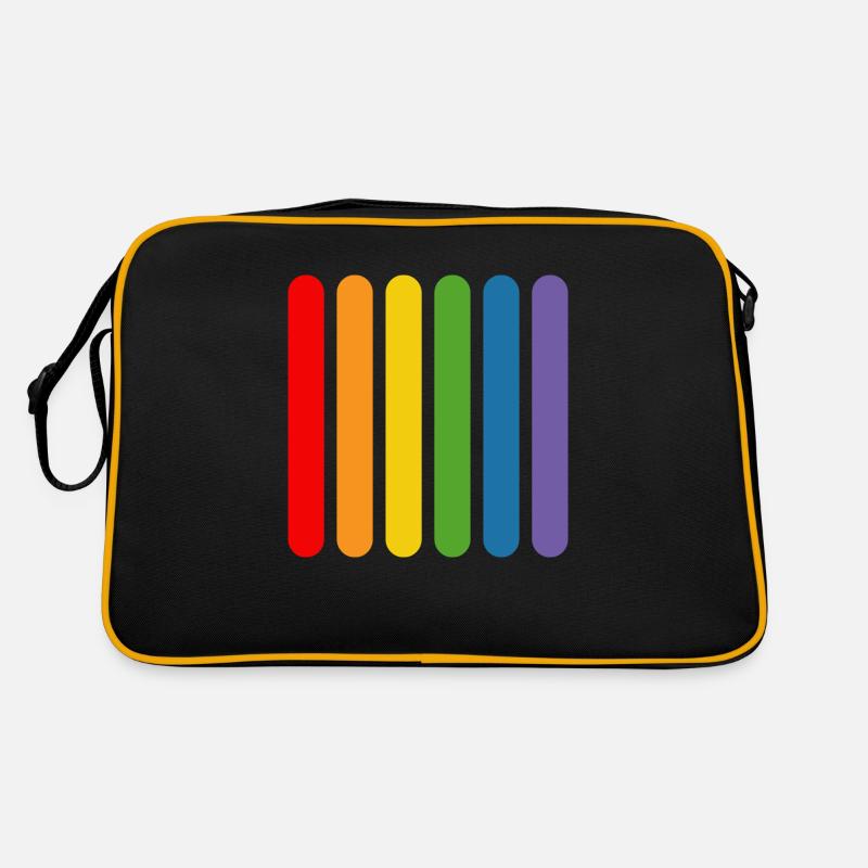 Regenbogen Staebchen Retro Tasche