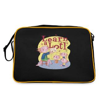 Learn a lotl axolotl Learn a lotl axolotl geschenk - Retro Tasche - Schwarz/Gold - Hinten