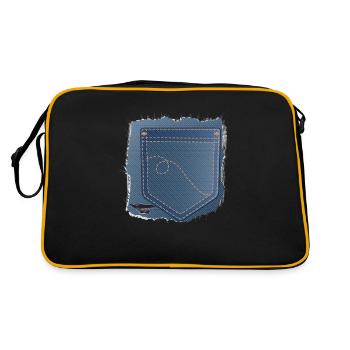 tissu de jean déchiré avec poche de pantalon - Sac Retro - noir/or - Dos