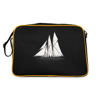 Segelschiff - Retro Tasche - Schwarz/Gold - Hinten