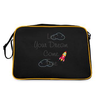 Lassen Sie Ihren Traum wahr werden - Retro Tasche - Schwarz/Gold - Hinten