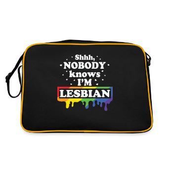 LBGT Flag Gay Pride Human Lesbian - Retro Bag - black/gold - Back