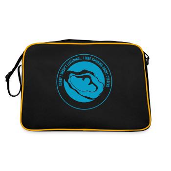 Penser aux huîtres Seafood Chef Funny Saying - Sac Retro - noir/or - Dos