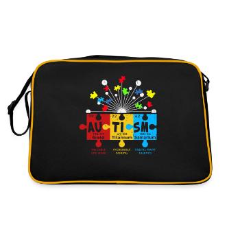 Autism Struggle Education Autistic Autistic Puzzle - Retro Bag - black/gold - Back