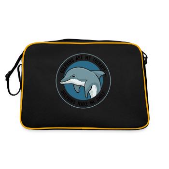 Les dauphins comme thérapie Animaux marins Animaux - Sac Retro - noir/or - Dos