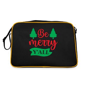 Be merry y all - Christmas humor - Retro Bag - black/gold - Back