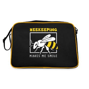 Apiculture Ironic Quote Abeille Miel - Sac Retro - noir/or - Dos