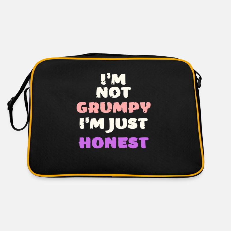 Funny grumpy moody angry honest vector Retro Bag