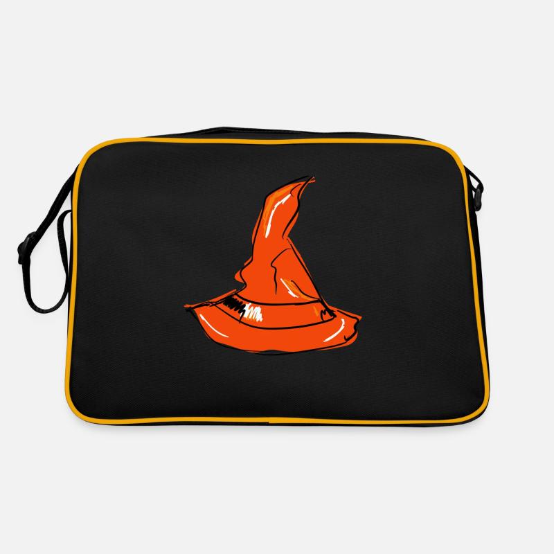 Mystical witch hat conjures spooky halloween - Retro Bag - black/gold
