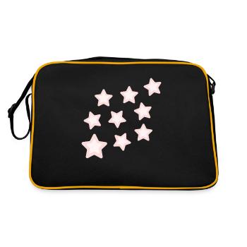 Rosa Sternchen - Retro Tasche - Schwarz/Gold - Hinten
