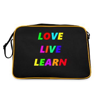 LOVE LIVE LEARN - Retro Bag - black/gold - Back