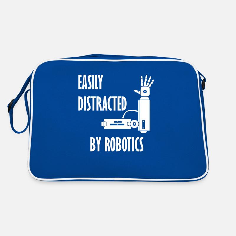 Abgelenkt von Robotics Netter Roboteringenieur Retro Tasche