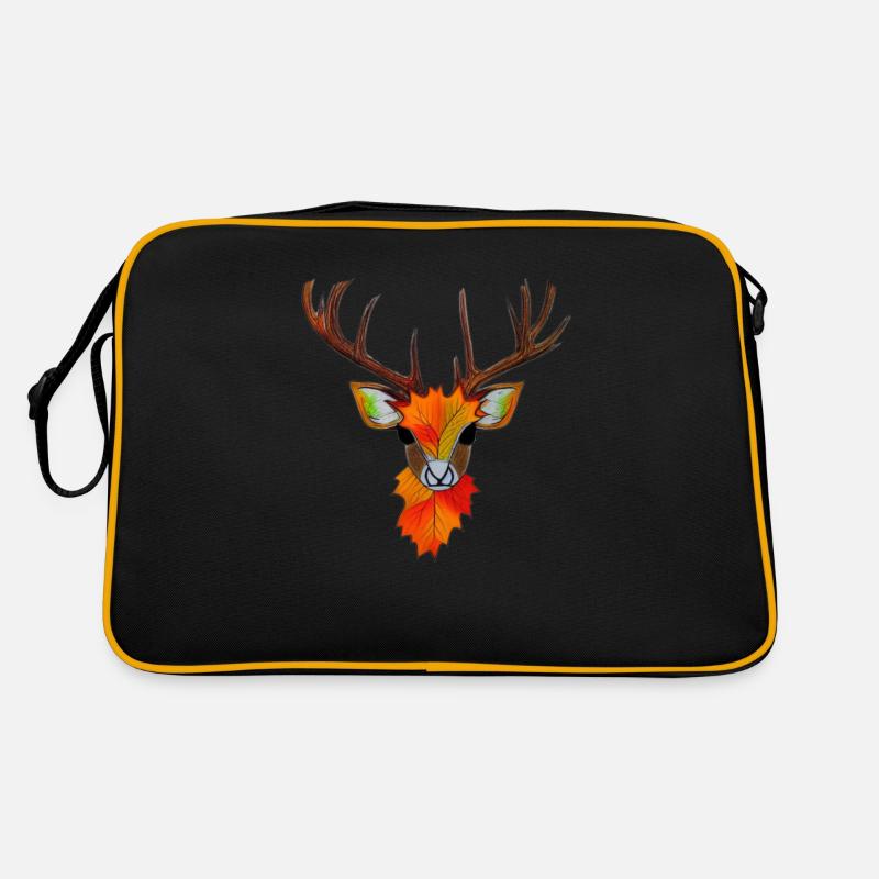 Hirschkopf im Herbst Hirsch Geweih Bock Reh Kitz 5 Retro Tasche