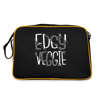 go vegan food earth plante humour végétarien - Sac Retro - noir/or - Dos