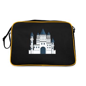 Chateau de prince et princesse bleu et blanc - Sac Retro - noir/or - Dos