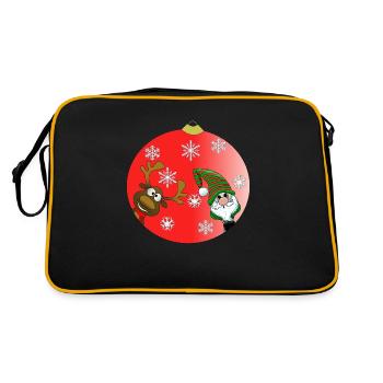 Renne de noël et gnôme - Sac Retro - noir/or - Dos